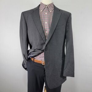 Tommy Hilfiger Men's Sport Coat Two Button GRY Herringbone Striped Wool 44R